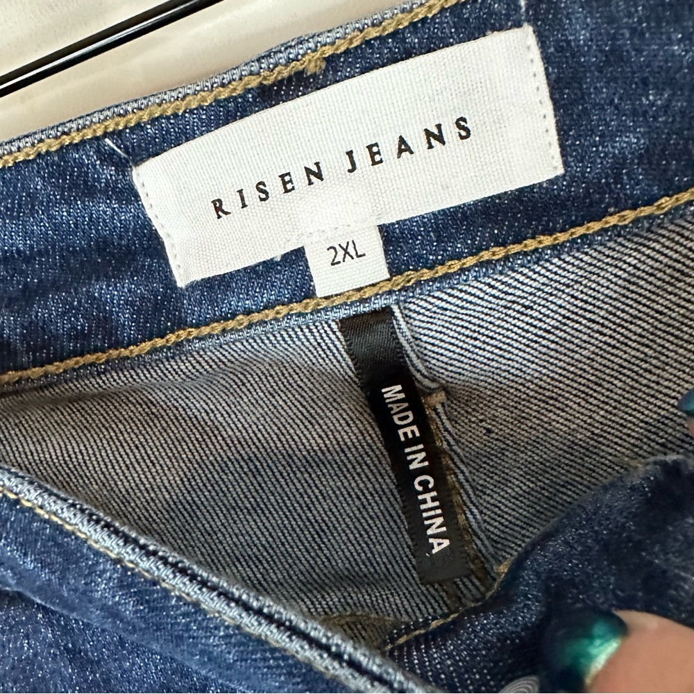 RISEN JEANS Women’s Size 2XL Denim NWT Wide Leg Style High Rise Straight Stretch - Picture 8 of 16